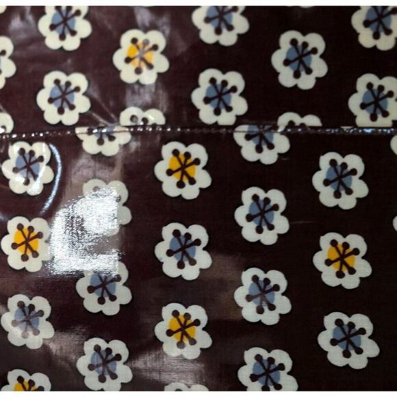 Vera Bradley Floral Vinyl Messenger Bag With Adjustable Strap & Yellow Accents - Picture 12 of 12